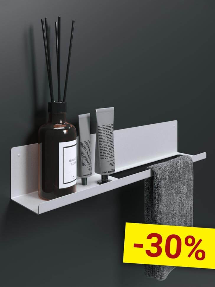 Вешалка держатель для полотенец в ванную комнату 50x9x9 Белый