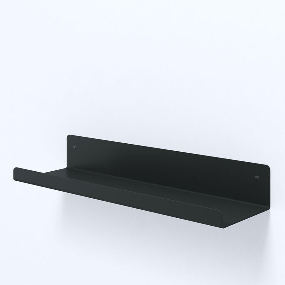 Настенная навесная полка для ванной комнаты 30x9x5 Черная