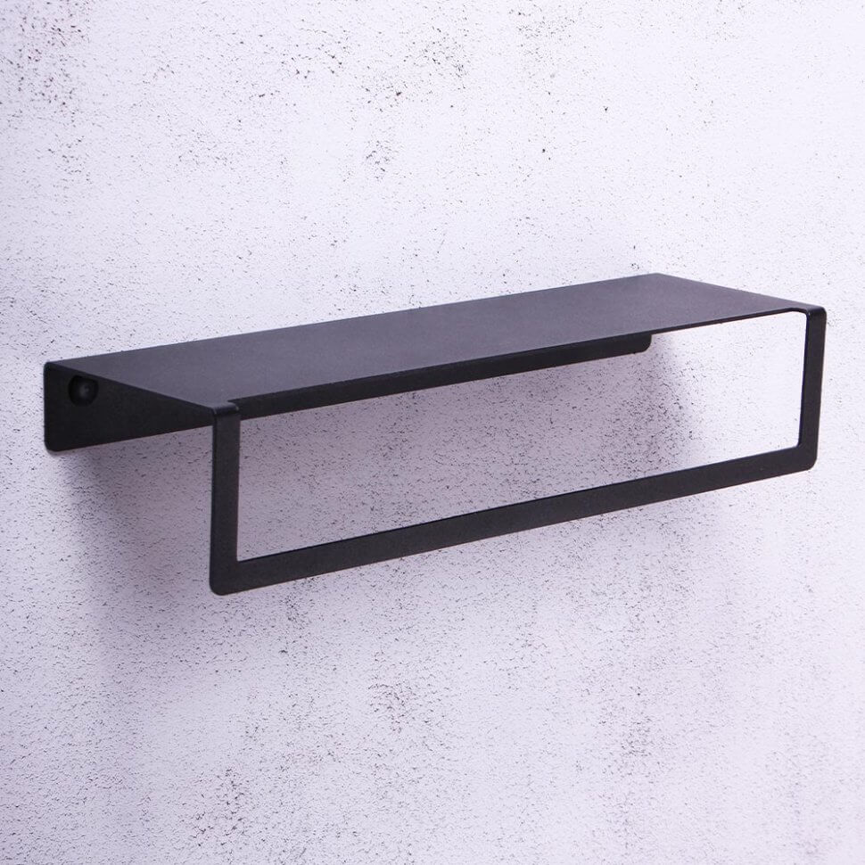 Вешалка держатель для полотенец в ванную комнату 30x9x6 черный