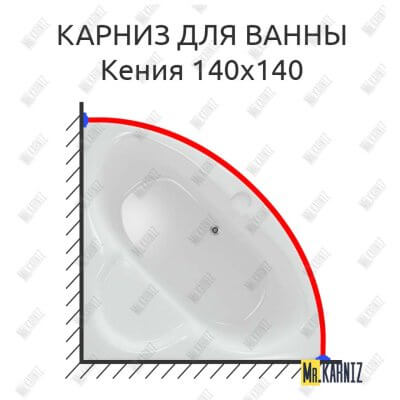 Карниз для ванны Aquatek Кения 140х140 Усиленный 25 мм MrKARNIZ