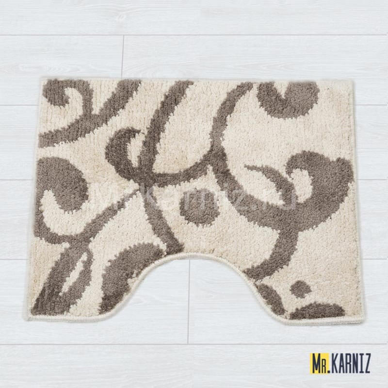 Коврик в туалет Узоры коричневый