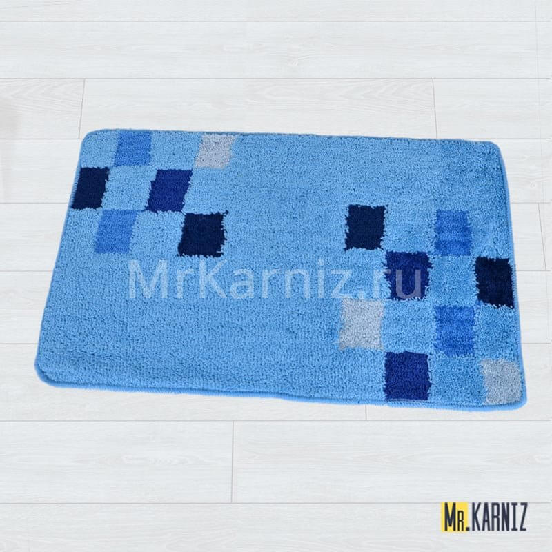 Коврик в ванную Квадрат синий