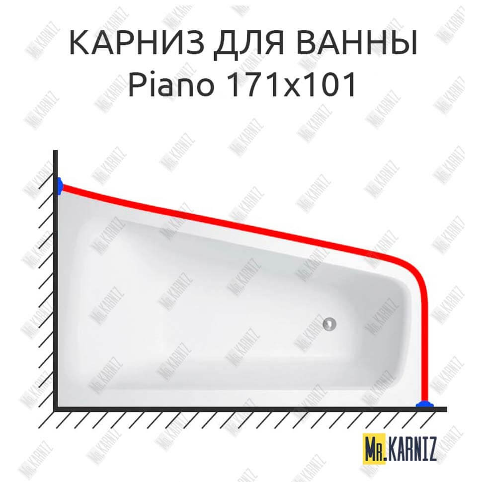 Карниз для ванны Balteco Piano 171х101 Усиленный 25 мм MrKARNIZ
