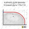 Карниз для ванной Угловой Асимметричный Дуга 170х110 Усиленный 20 мм фото 2