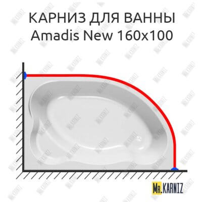 Карниз для ванны Kolpa-San Amadis NEW 160х100 Усиленный 25 мм MrKARNIZ