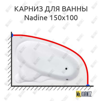 Карниз для ванны Koller Pool Nadine 150х100 Усиленный 25 мм MrKARNIZ