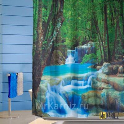 Штора для ванной Водопад