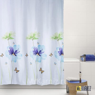 Штора для ванной Flowers бежевая