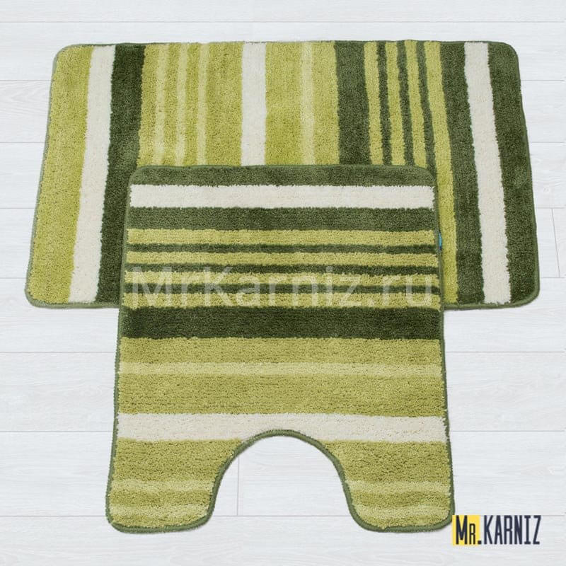 Комплект ковриков для ванной и туалета Найс 25 зеленый