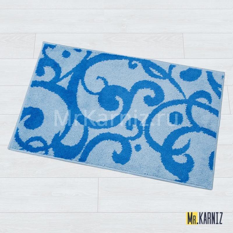 Коврик в ванную Узоры гол/синий