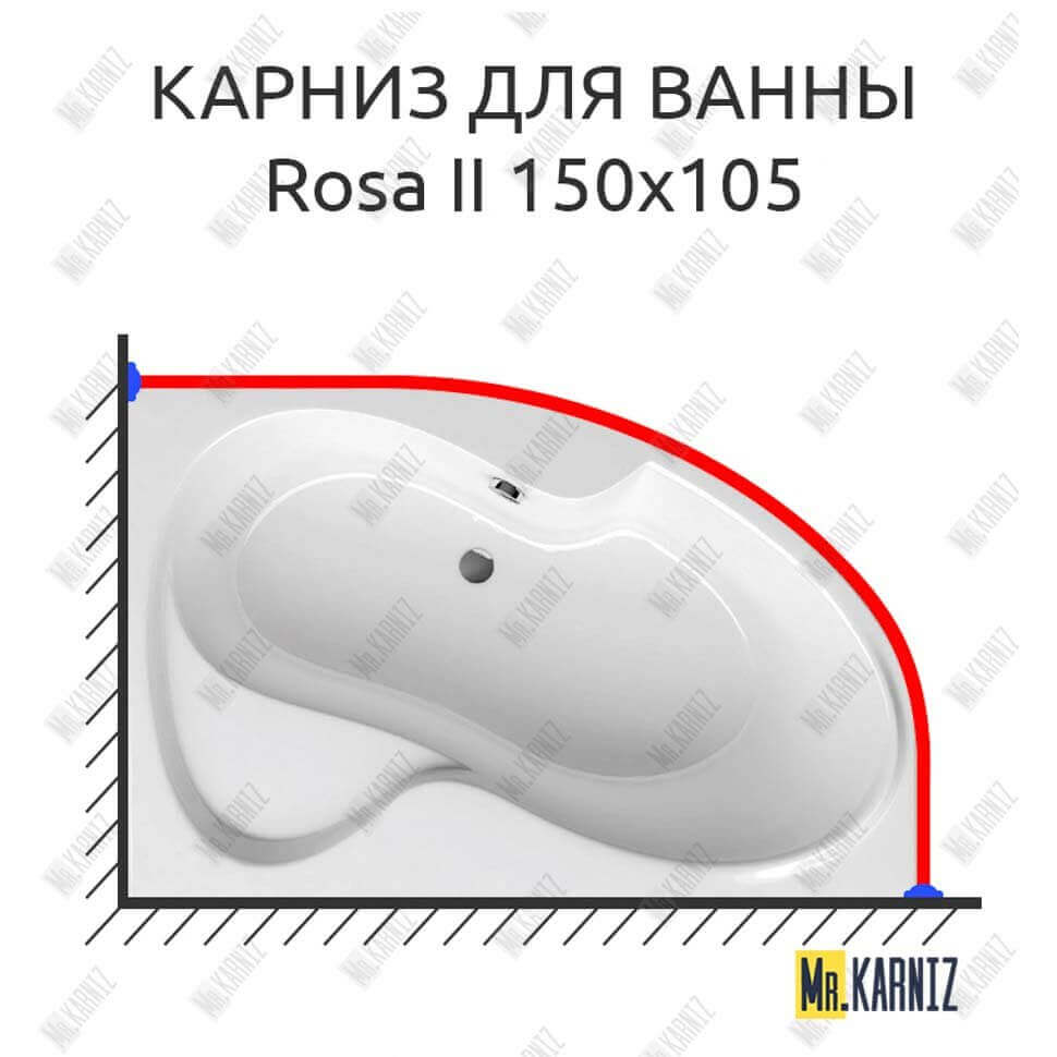 Карниз для ванны Ravak Rosa II 150х105 Усиленный 25 мм MrKARNIZ