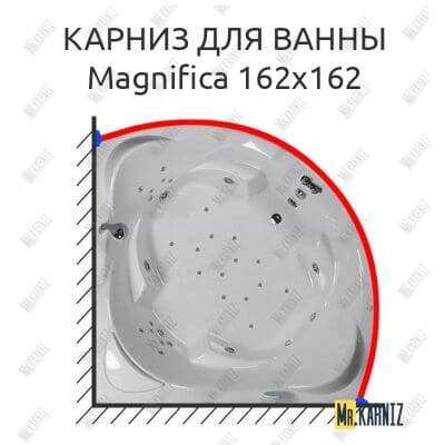 Карниз для ванны Doctor Jet Magnifica 162х162 Усиленный 25 мм MrKARNIZ